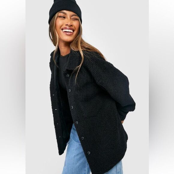 EcoThreads | Teddy Women's Black Jacket Size M - Picture 2 of 5